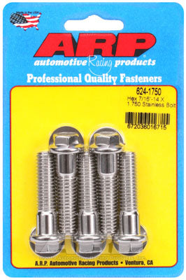 ARP 624-1750 SAE Bolt Kit 7/16-14 X 1.750 hex 1/2 wrenching SS bolts Photo-0