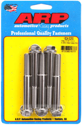 ARP 624-3250 SAE Bolt Kit 7/16-14 X 3.250 hex 1/2 wrenching SS bolts Photo-0