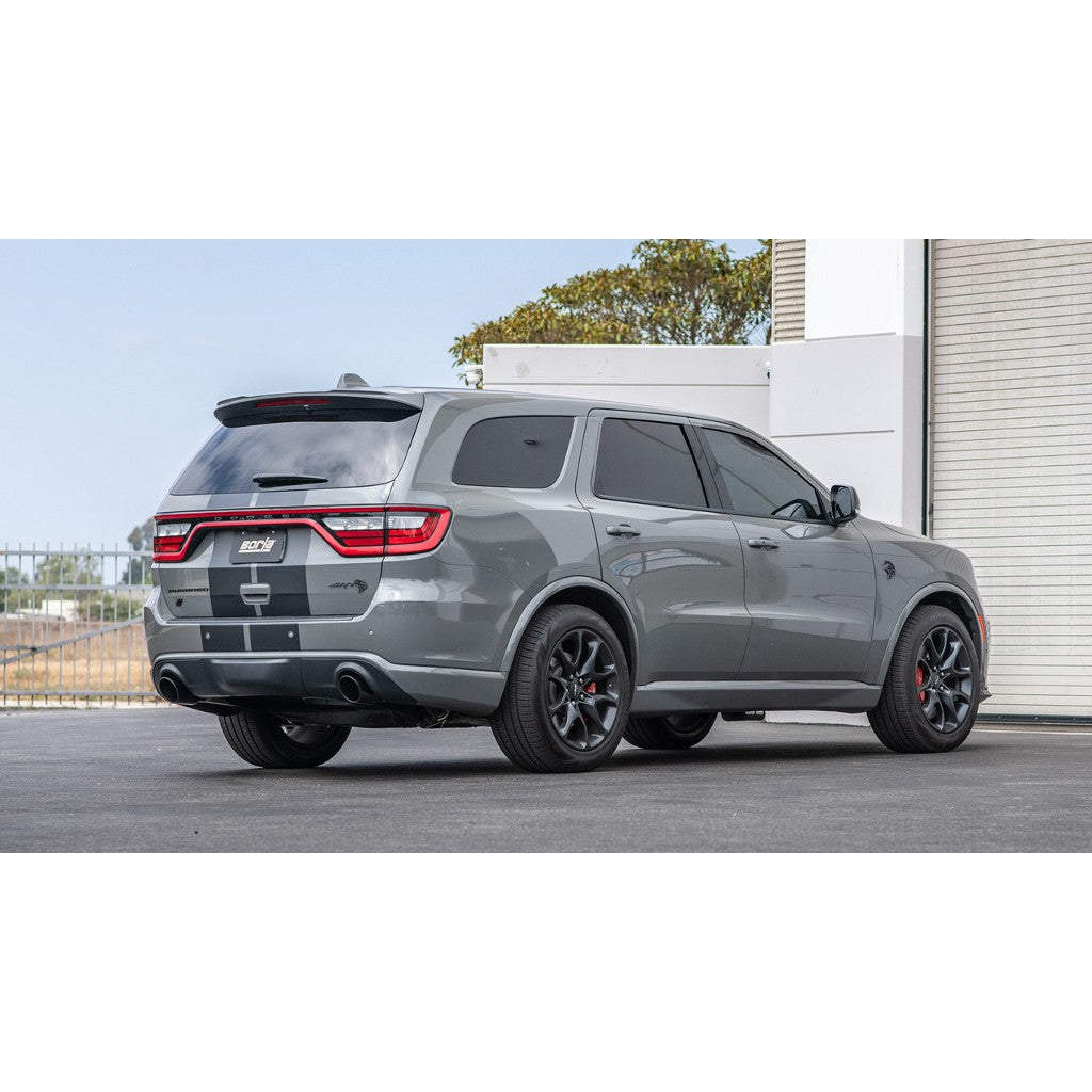 BORLA 140886BC Cat-Back DURANGO SRT HELLCAT 2021 6.2L V8 AT AWD 4DR 3.00" "ATAK" S RD RL AC BC SR TIP 4.5" RD X 10.00" BLACK CHROME Photo-1