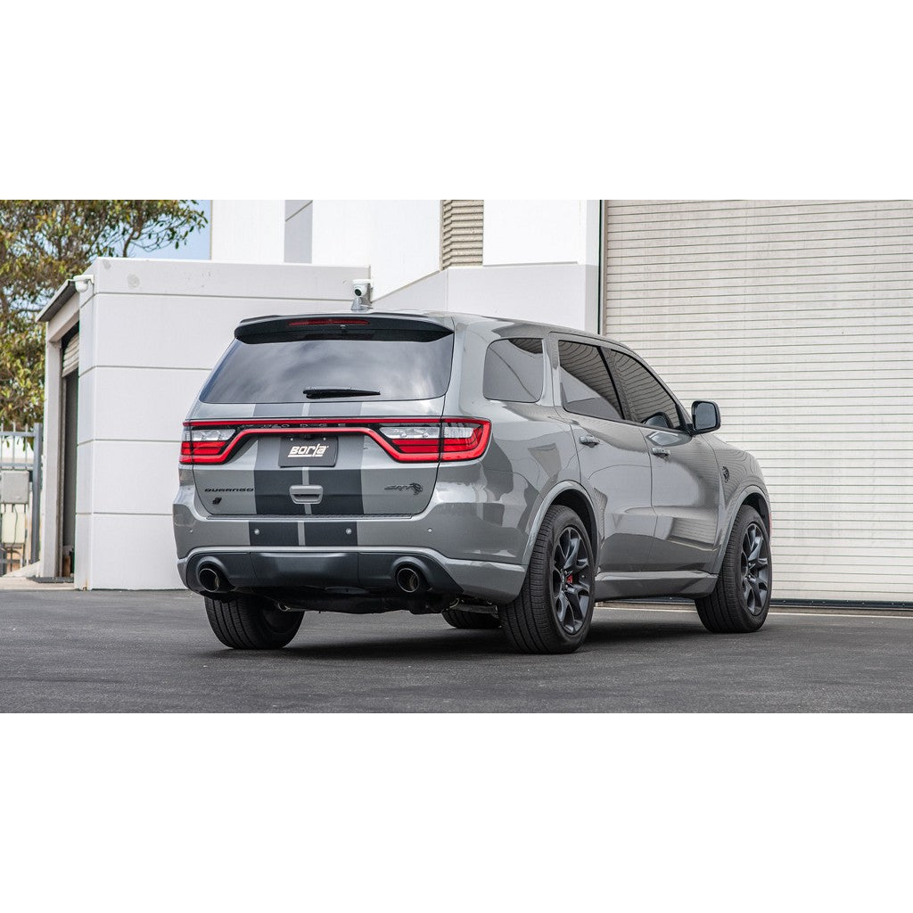 BORLA 140886BC Cat-Back DURANGO SRT HELLCAT 2021 6.2L V8 AT AWD 4DR 3.00" "ATAK" S RD RL AC BC SR TIP 4.5" RD X 10.00" BLACK CHROME Photo-2