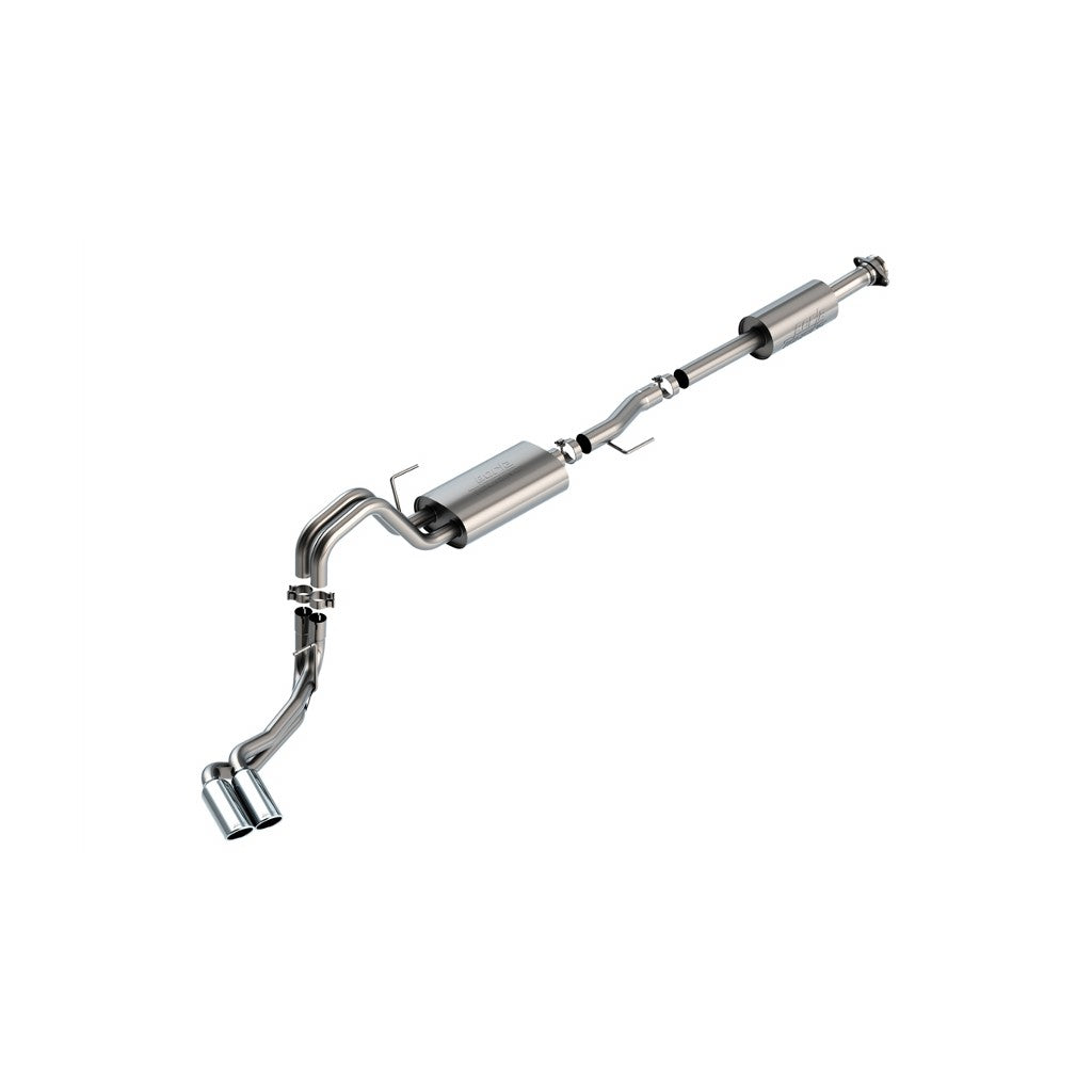 BORLA 140870 Cat-Back™ System F-150 2021 2.7L/3.5L V6 AT 2+4WD 4DR CC SB, EC STB (145.4" WB) LARIAT, KING RANCH, PLATINUM, LTD 3", 2.25" "TOURING" D RD RL AC S TIP: 4" RD X 11" CHROME Photo-0