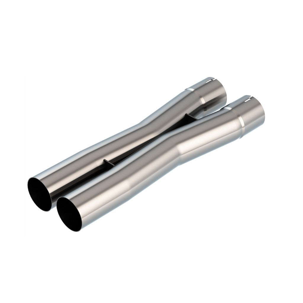 BORLA 621105 Connection Pipes UNIVERSAL X-PIPE 2.75" DIA. 3.66" CENTERLINE INLET 4.05" CENTERLINE OUTLET 26.98" OAL Photo-0