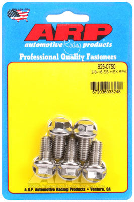 ARP 625-0750 SAE Bolt Kit 3/8-16 x 0.750 hex 7/16 wrenching SS bolts Photo-0