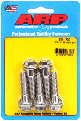 ARP 625-1500 SAE Bolt Kit 3/8-16 x 1.500 hex 7/16 wrenching SS bolts Photo-0