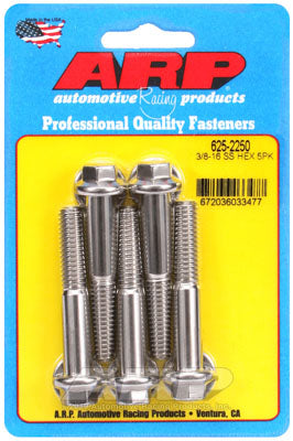 ARP 625-2250 SAE Bolt Kit 3/8-16 x 2.250 hex 7/16 wrenching SS bolts Photo-0