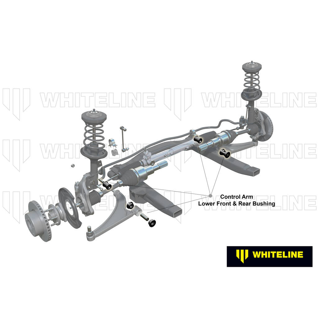 WHITELINE KCA465 Front Lower Inner Rear Bushings Offset Caster/Anti Lift for Ford Focus/Mazda3 Photo-1