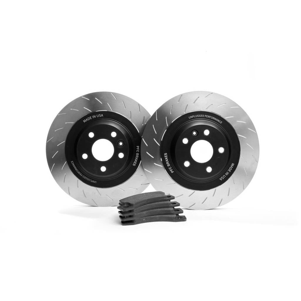 UNPLUGGED PERFORMANCE UP-MSMX2-117-1.1 Rear Set - UP x PFC Racing/Competition Brake Pads (For Large Sweep UP Rotors) PFC Part #: 5004.11.15.54 for TESLA Model S2 / X2 2021+ Photo-0