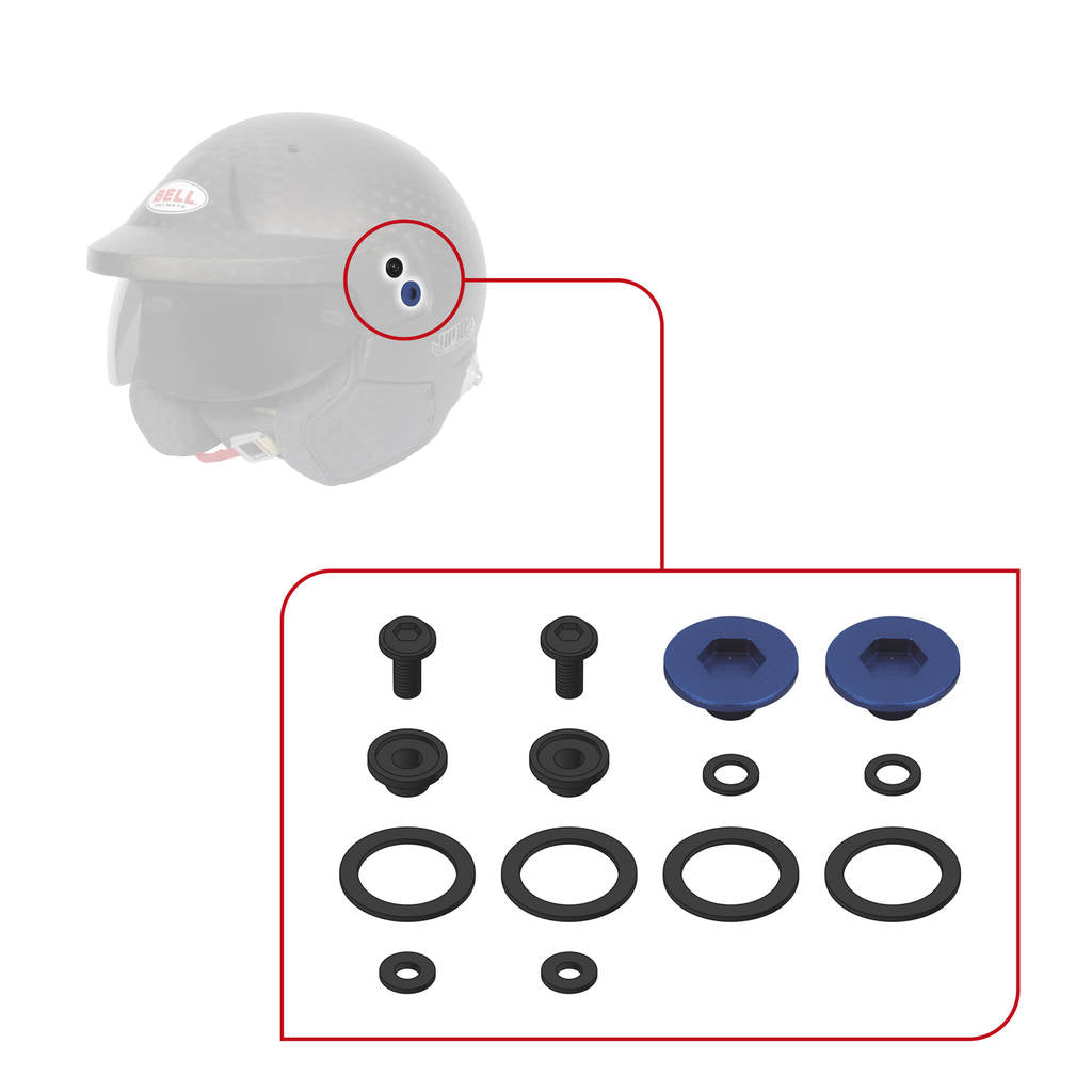 BELL 2020203 Pivot kit M10 (all 10 series helmets), red Photo-1