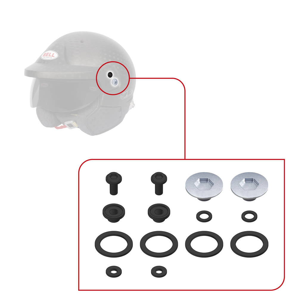 BELL 2020204 Pivot kit M10 (all 10 series helmets), silver Photo-3