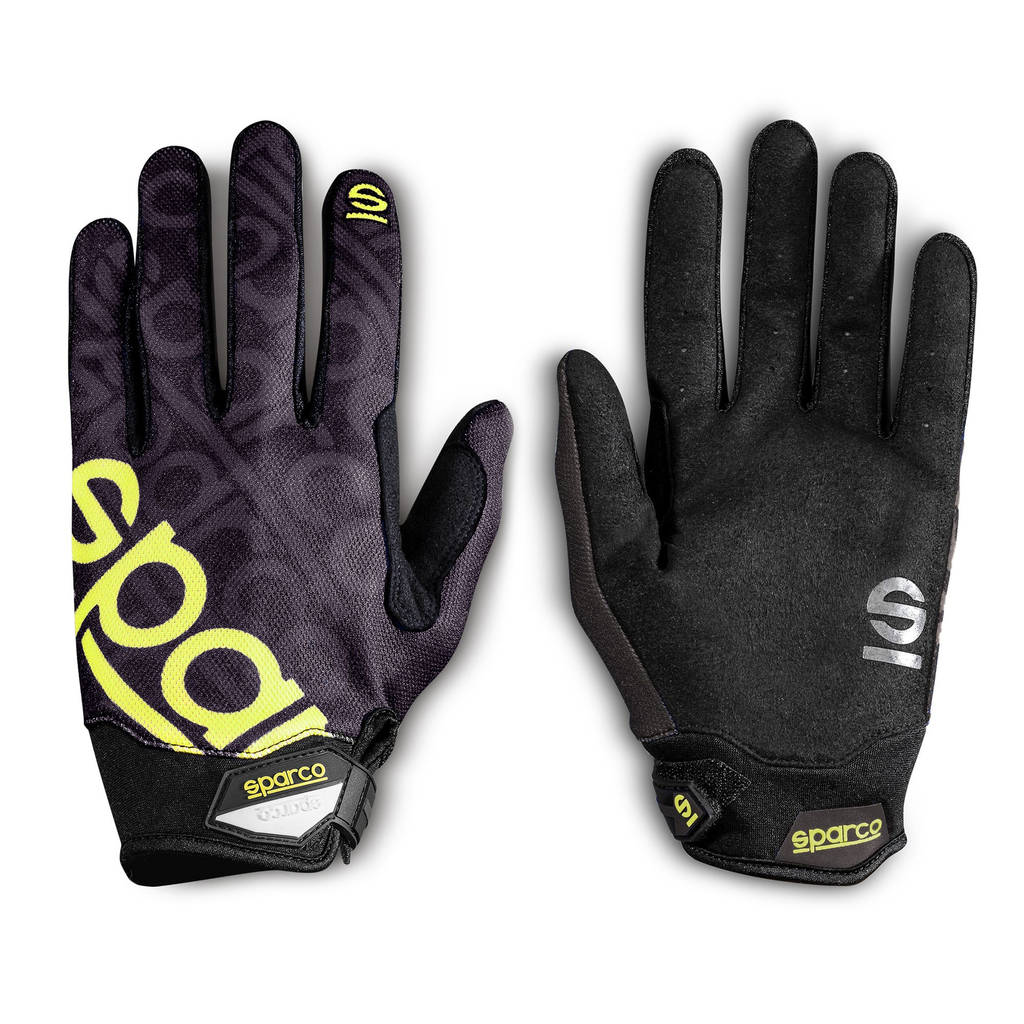 SPARCO 002093NRGF4XL Meca-3 Mechanics Gloves, navy black/yellow, size XL Photo-0