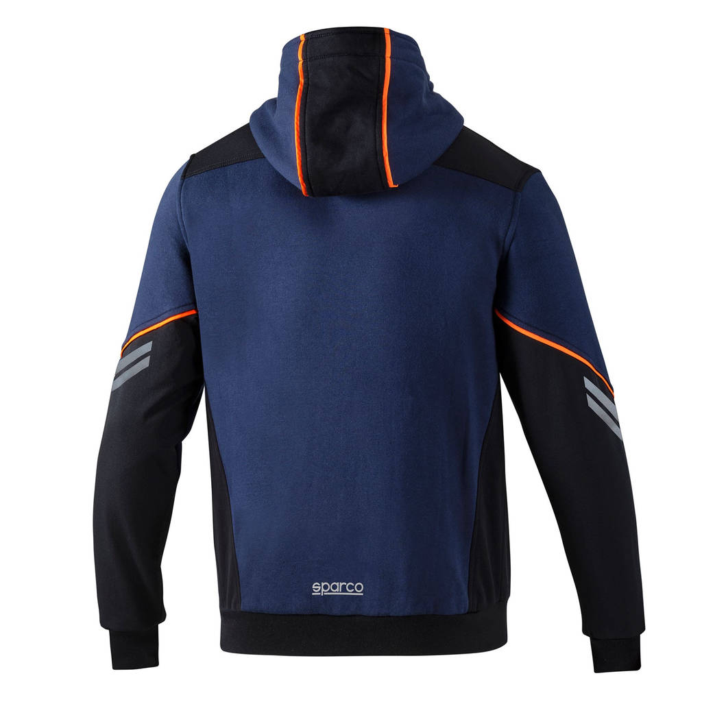 SPARCO 02414BMAF2M TECH Hooded Full Zip, navy blue/fluo orange, size M Photo-1