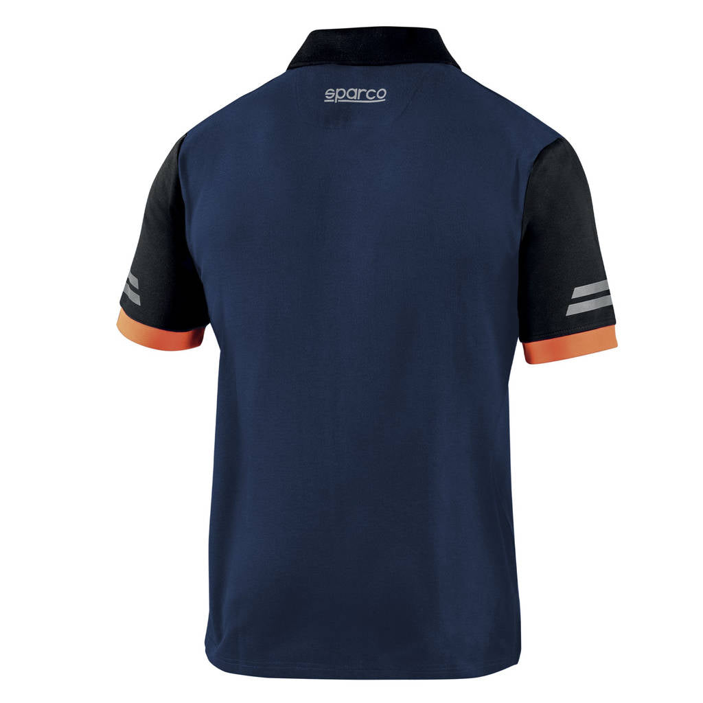 SPARCO 02415BMAF1S TECH Polo, navy blue/fluo orange, size S Photo-1