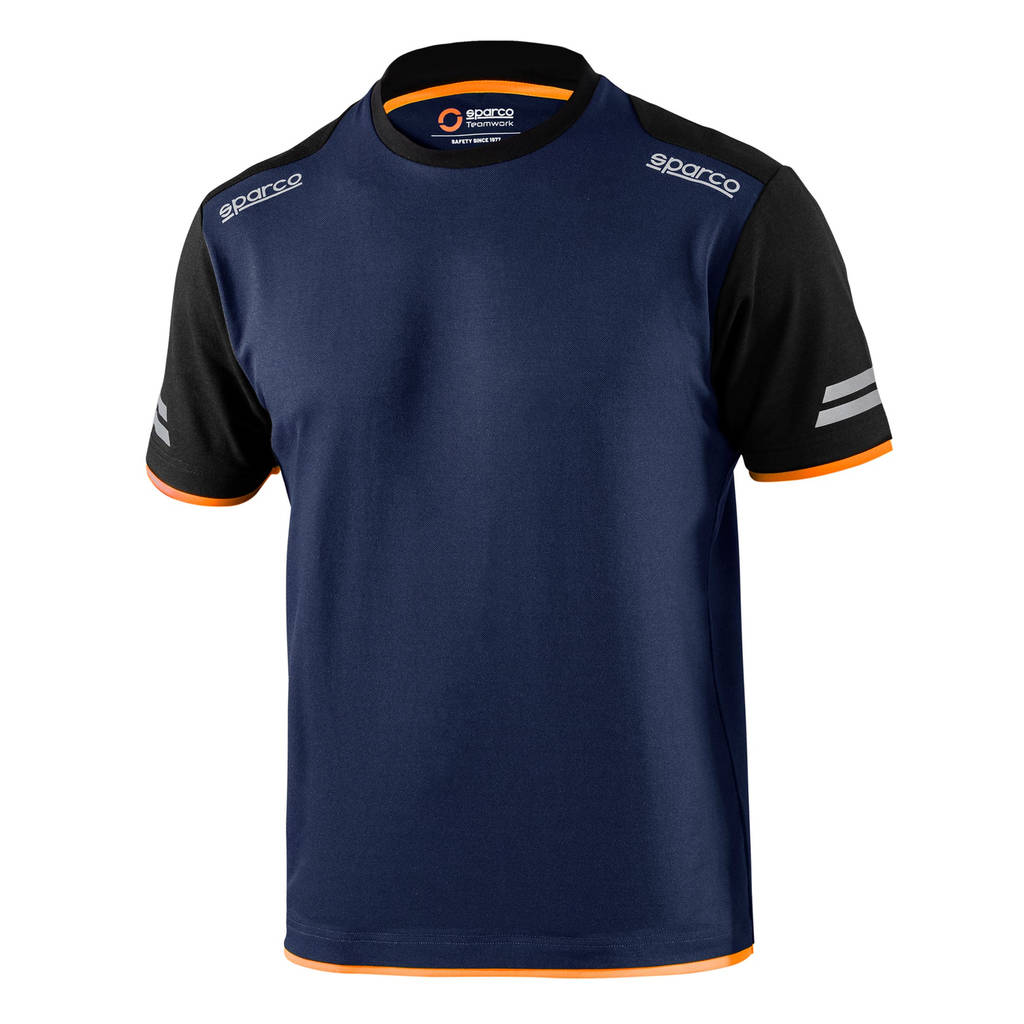 SPARCO 02416BMAF6XXX TECH T-shirt, navy blue/fluo orange, size XXXL Photo-0