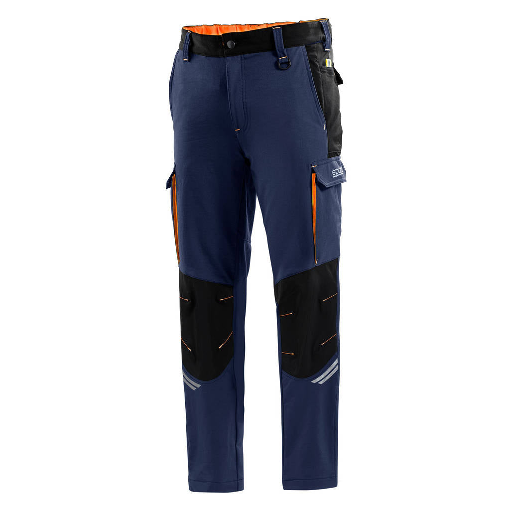 SPARCO 02417BMAF1S TECH Trousers, navy blue/fluo orange, size S Photo-0