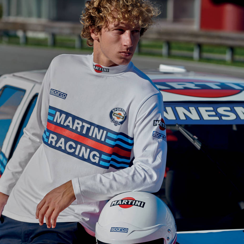 SPARCO 002206MRBI5XXL Long sleeves T-shirt MARTINI RACING, high collar, white, size XXL Photo-3