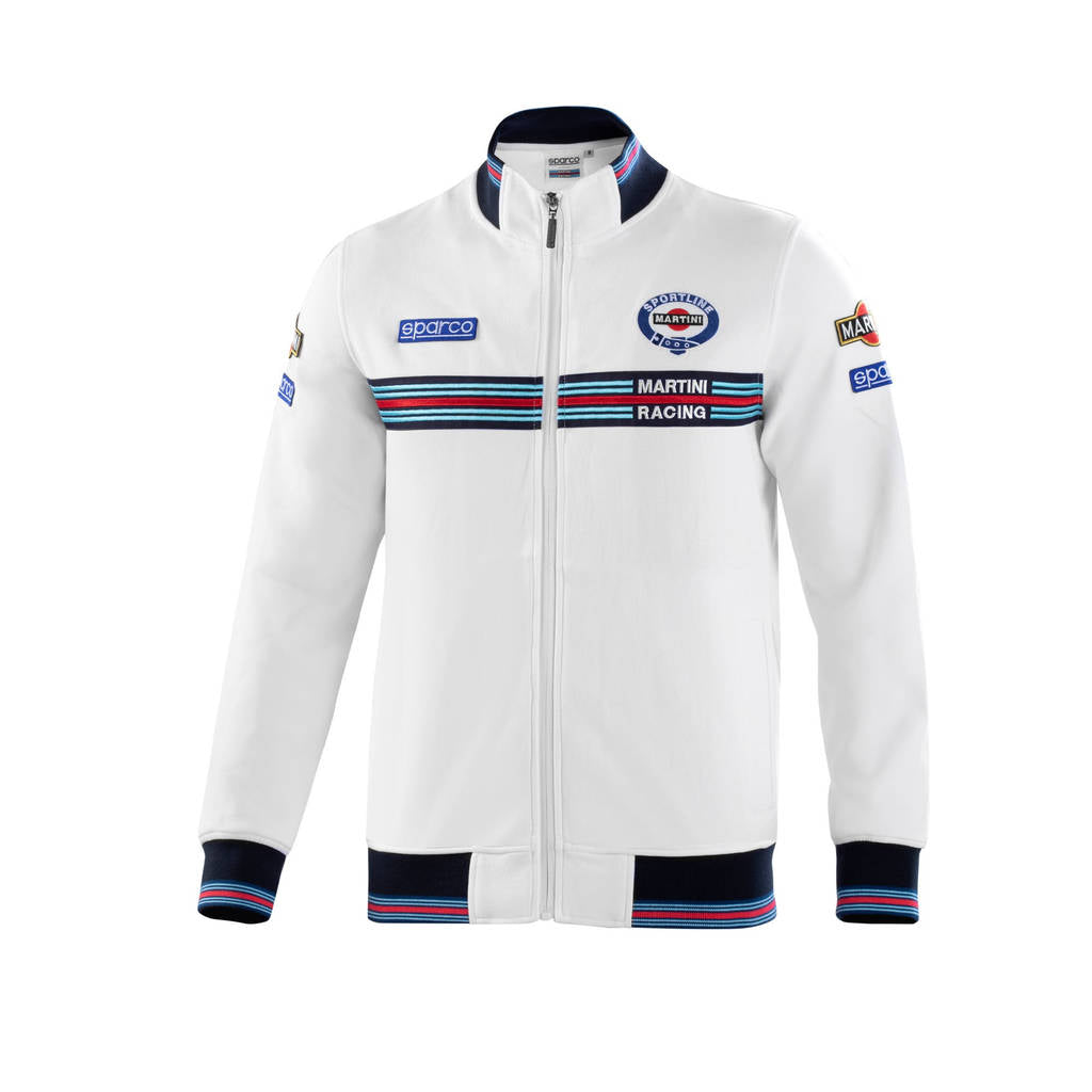 SPARCO 01278MRBI4XL Sweatshirt FULL ZIP MARTINI RACING, white, size XL Photo-0