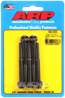 ARP 640-2500 SAE Bolt Kit 1/4-20 x 2.500 12pt black oxide bolts Photo-0