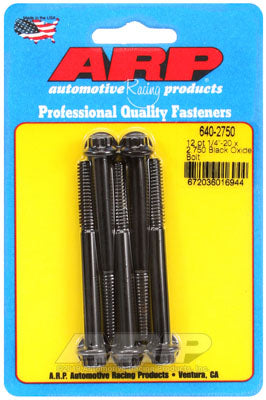 ARP 640-2750 SAE Bolt Kit 1/4-20 x 2.750 12pt black oxide bolts Photo-0