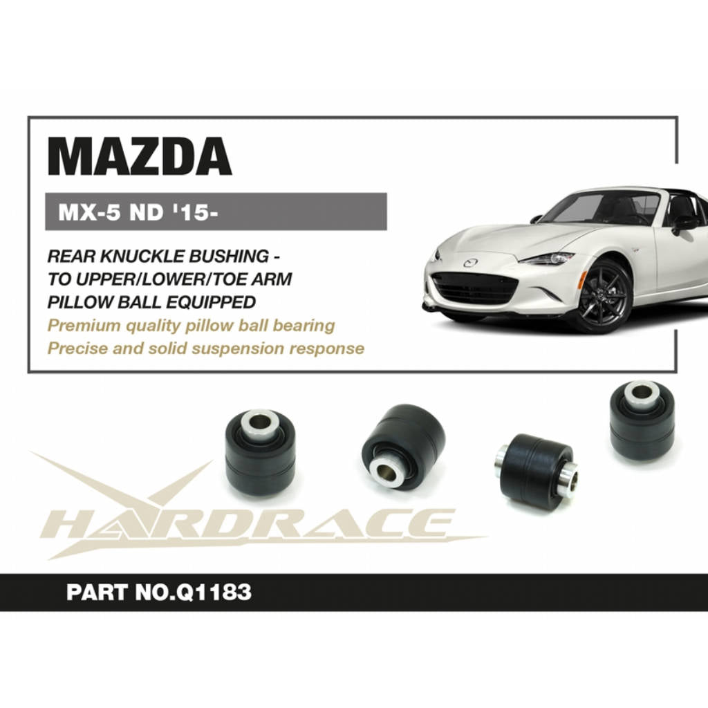 HARDRACE Q1183 Rear knuckle bush - to upper/lower/toe arm (pillow ball) 2 psc/set for MAZDA MX-5 Miata ND 2015 Photo-1