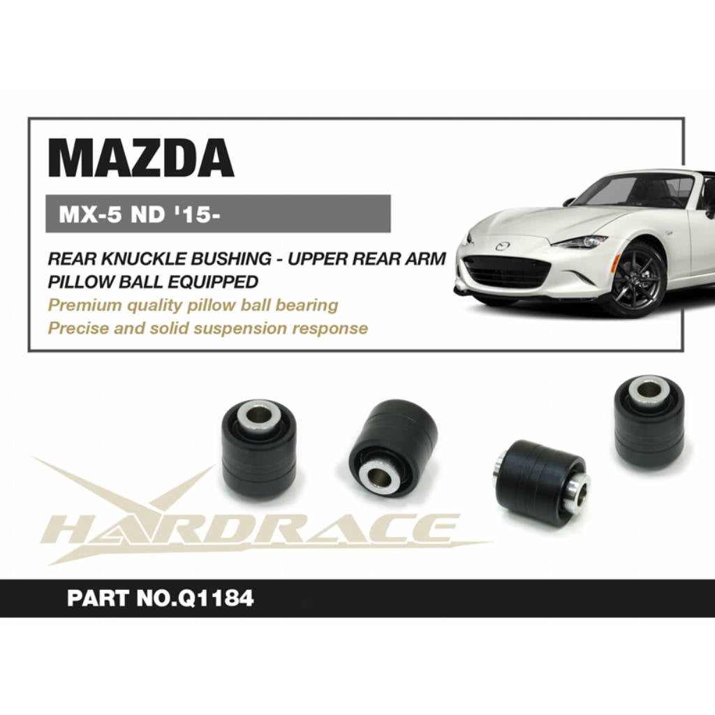 HARDRACE Q1184 Rear knuckle bush - to upper rear arm (pillow ball) 2 psc/set for MAZDA MX-5 Miata ND 2015 Photo-1