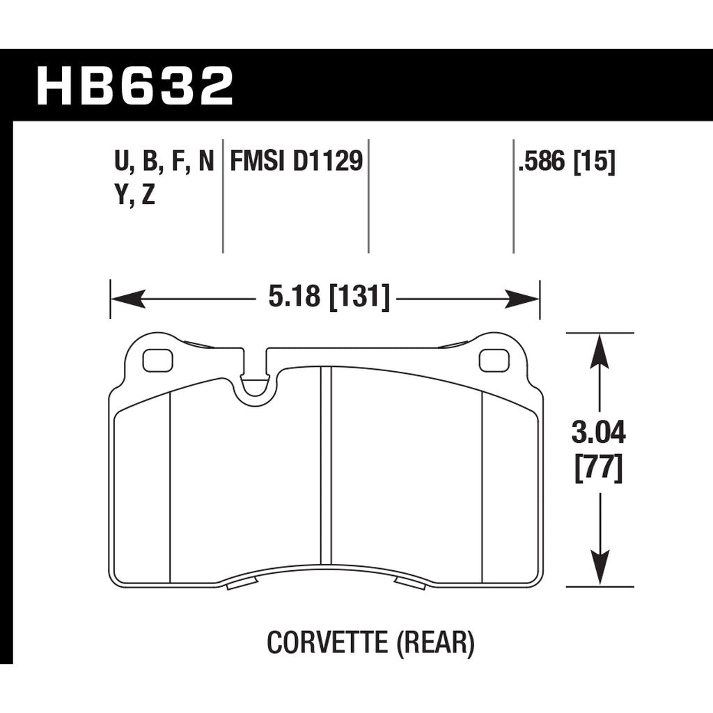 HAWK HB632D.586 Front Brake Pads ER-1 Endurance Racing for VOLKSWAGEN Touareg Sport 3.6L 2012-2017 Photo-2