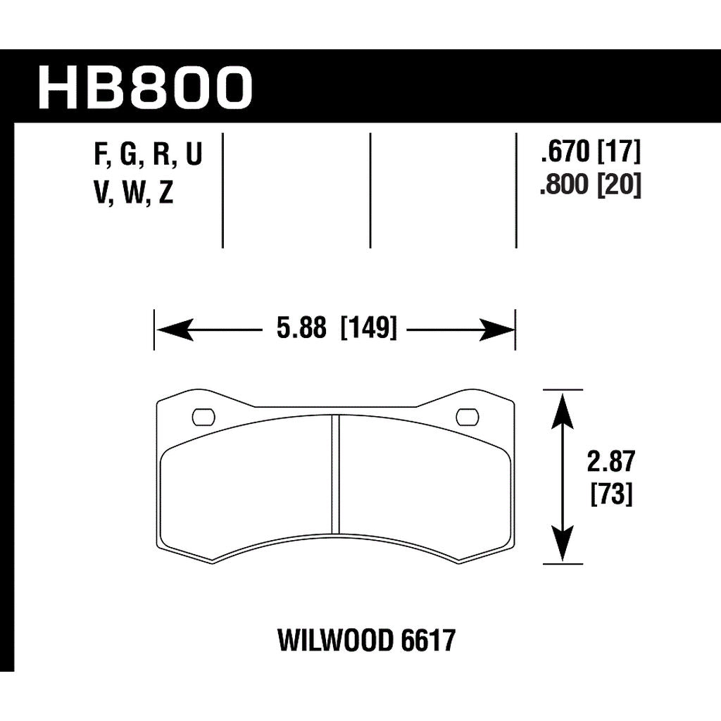 HAWK HB800Z.800 Brake Pads PC Photo-2