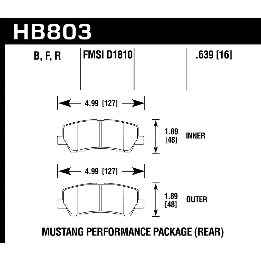 HAWK HB803D.639 Rear Brake Pads ER-1 Endurance Racing for FORD Mustang 5.0L 2015-2020 Photo-2