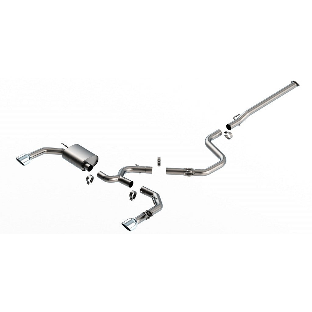 BORLA 140925 Cat-Back Exhaust System ATAK 3", TIP 5" Bright Chrome, T-304 Stainless Steel for HYUNDAI Elantra N 2.0L 2022-2023 Photo-0