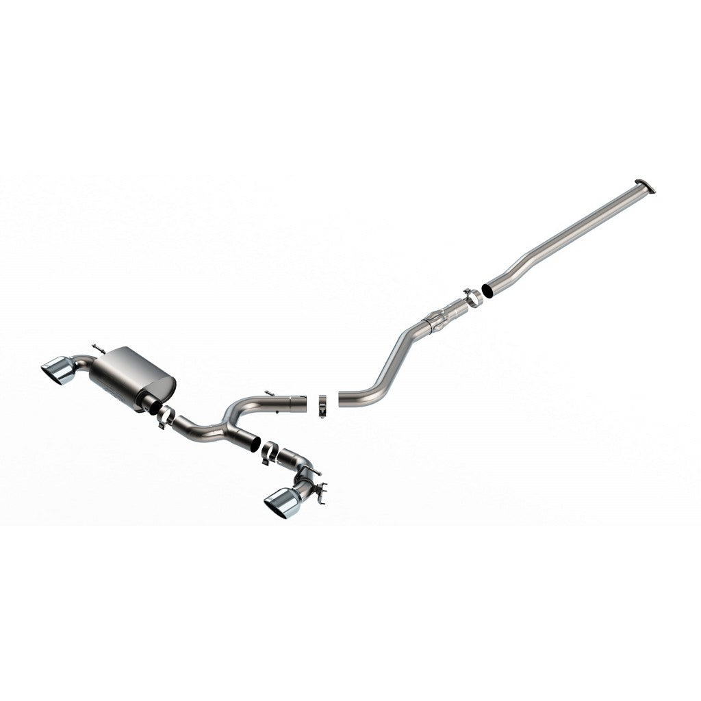 BORLA 140926 Cat-Back Exhaust System ATAK 3", TIP 5" Bright Chrome, T-304 Stainless Steel for HYUNDAI Kona N 2.0L 2022-2023 Photo-0