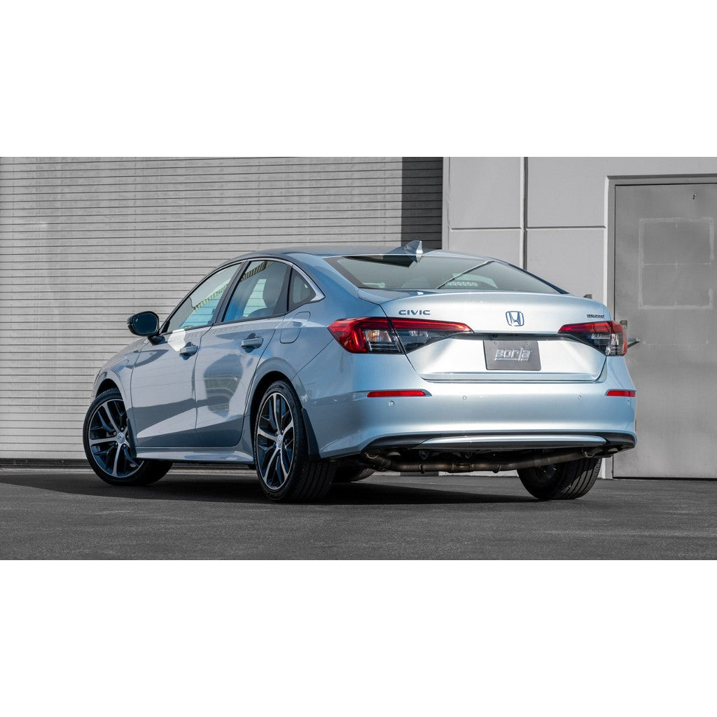 BORLA 140928 Cat-Back Exhaust System S-TYPE 2.50", TIP 2.50" Brushed T-304 Stainless Steel (TURN DOWN) for HONDA Civic EX/ Touring 1.5L 2022-2023 Photo-1