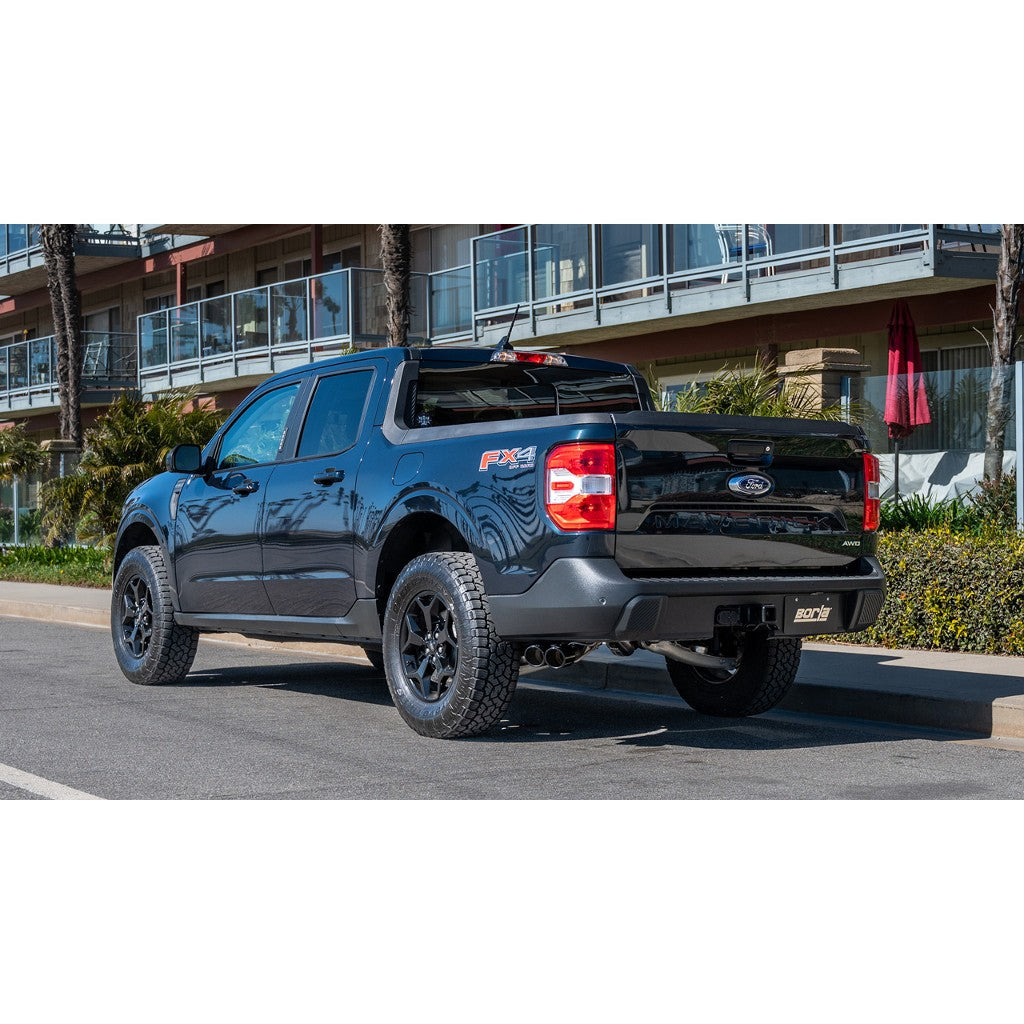 BORLA 140938BC Cat-Back Exhaust System S-TYPE 2.50", S TIP 3.50" Black Chrome, T-304 Stainless Steel for FORD Maverick 2.0L 2022-2023 Photo-1