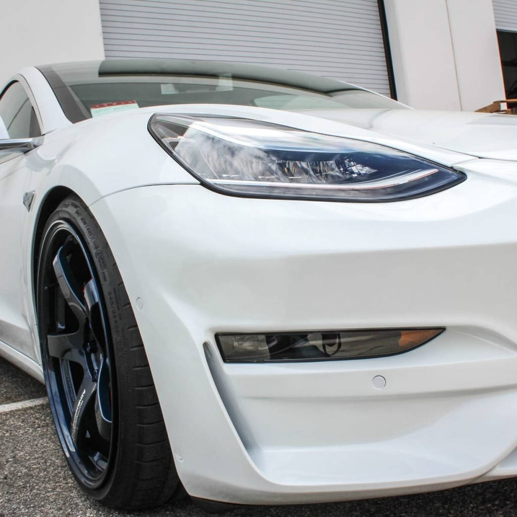 UNPLUGGED PERFORMANCE UP-M3-302-11.1 Ascension Front Fascia System, No Sensor Holes, Unpainted Urethane for TESLA Model 3 Photo-3