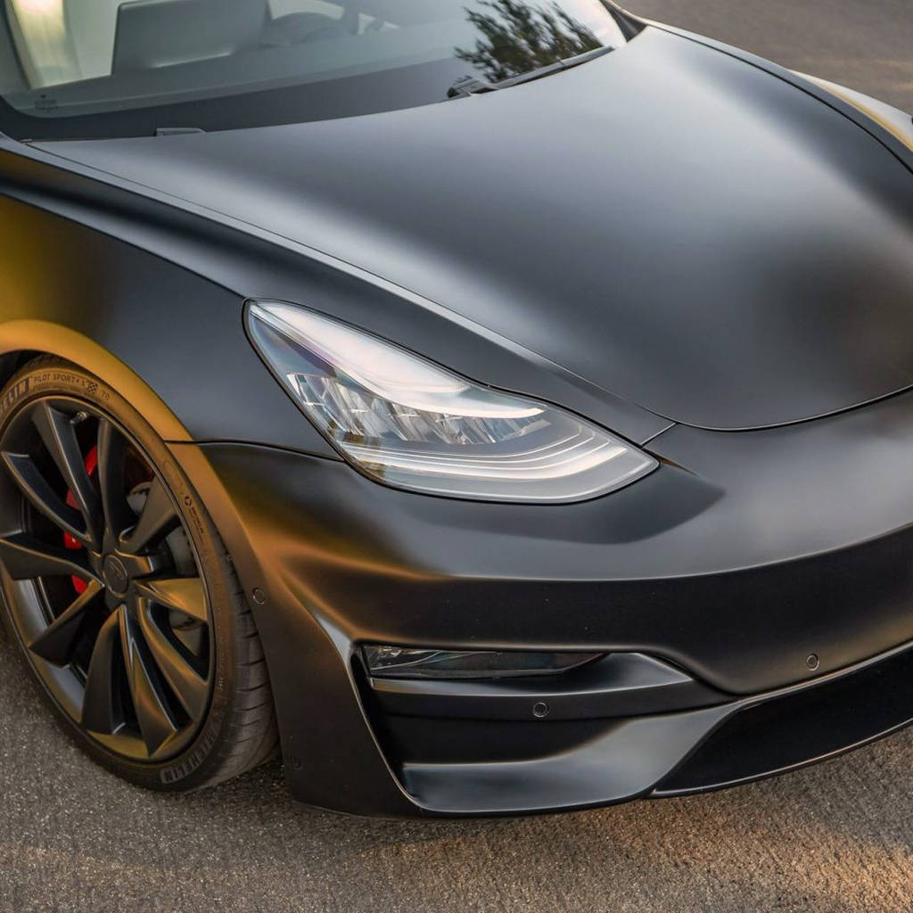 UNPLUGGED PERFORMANCE UP-M3-302-11.1 Ascension Front Fascia System, No Sensor Holes, Unpainted Urethane for TESLA Model 3 Photo-5