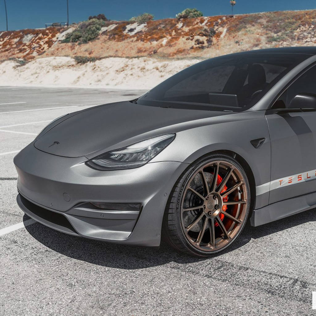 UNPLUGGED PERFORMANCE UP-M3-302-11.1 Ascension Front Fascia System, No Sensor Holes, Unpainted Urethane for TESLA Model 3 Photo-11