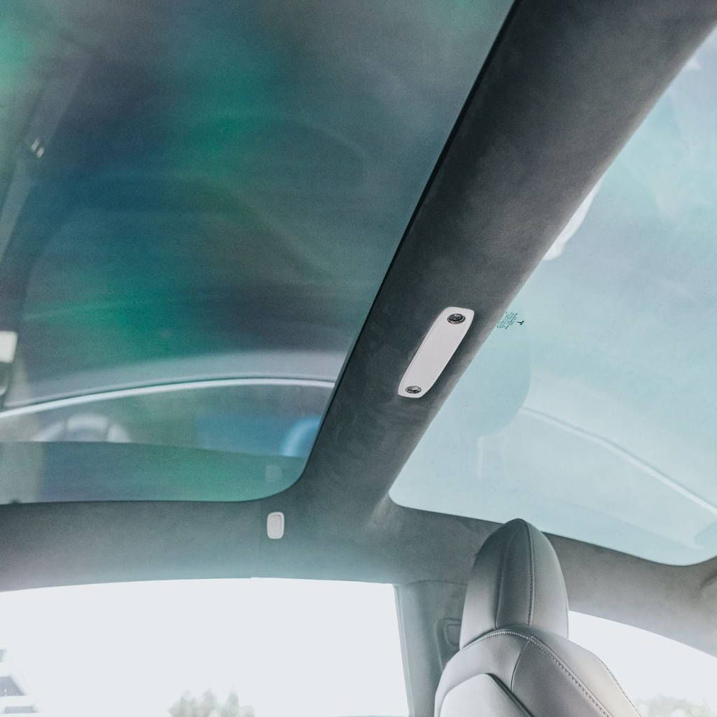 UNPLUGGED PERFORMANCE UP-M3-331-3.1 Alcantara Headliner Upgrade Kit, Charcoal Black for TESLA Model 3 2021 Photo-7