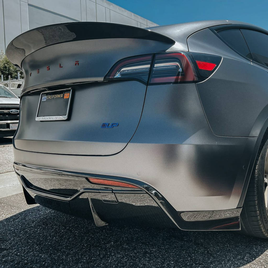 UNPLUGGED PERFORMANCE UP-MY-369-1.1 Ascension Rear Diffuser with Hitch Cover & Tow Hook Cover, Autoclaved Dry Carbon Fiber, Gloss for TESLA Model Y Photo-2