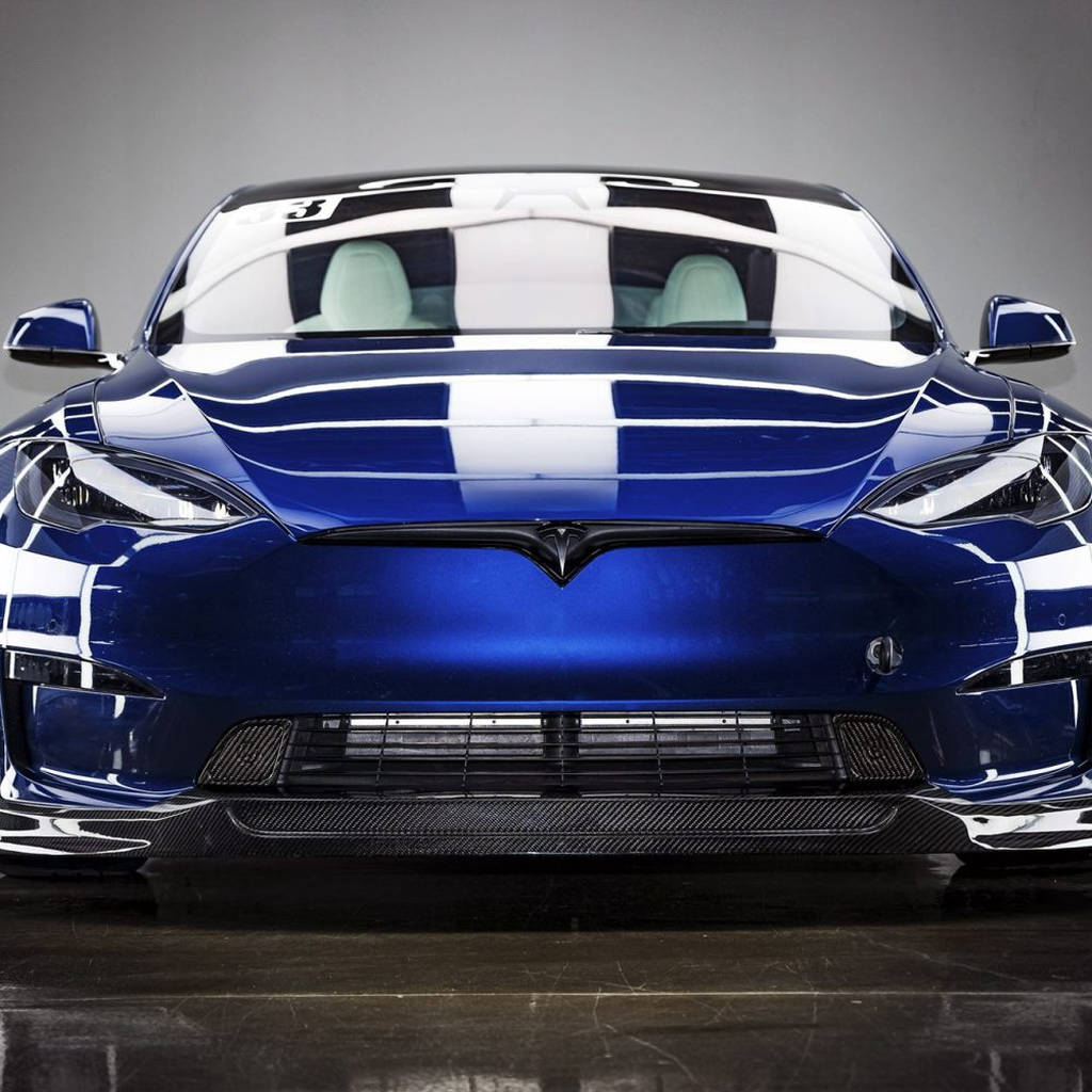 UNPLUGGED PERFORMANCE UP-MS2-365-7.1 Aero Pad Pair 8mm for Front Diffuser Autobahn, Gloss Carbon for TESLA Model S2 2021 Photo-16