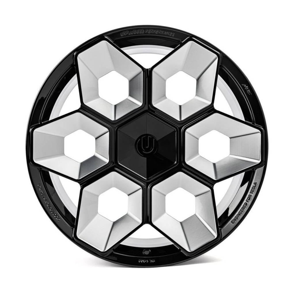 UNPLUGGED PERFORMANCE UP-CYBRHEX-DBL-005 Single Wheel UP CYBRHEX 21x10.5+35 - 5x114.3 / 5x120, Double Drilled, Satin Titanium for TESLA Cybertruck / Model Y Photo-11