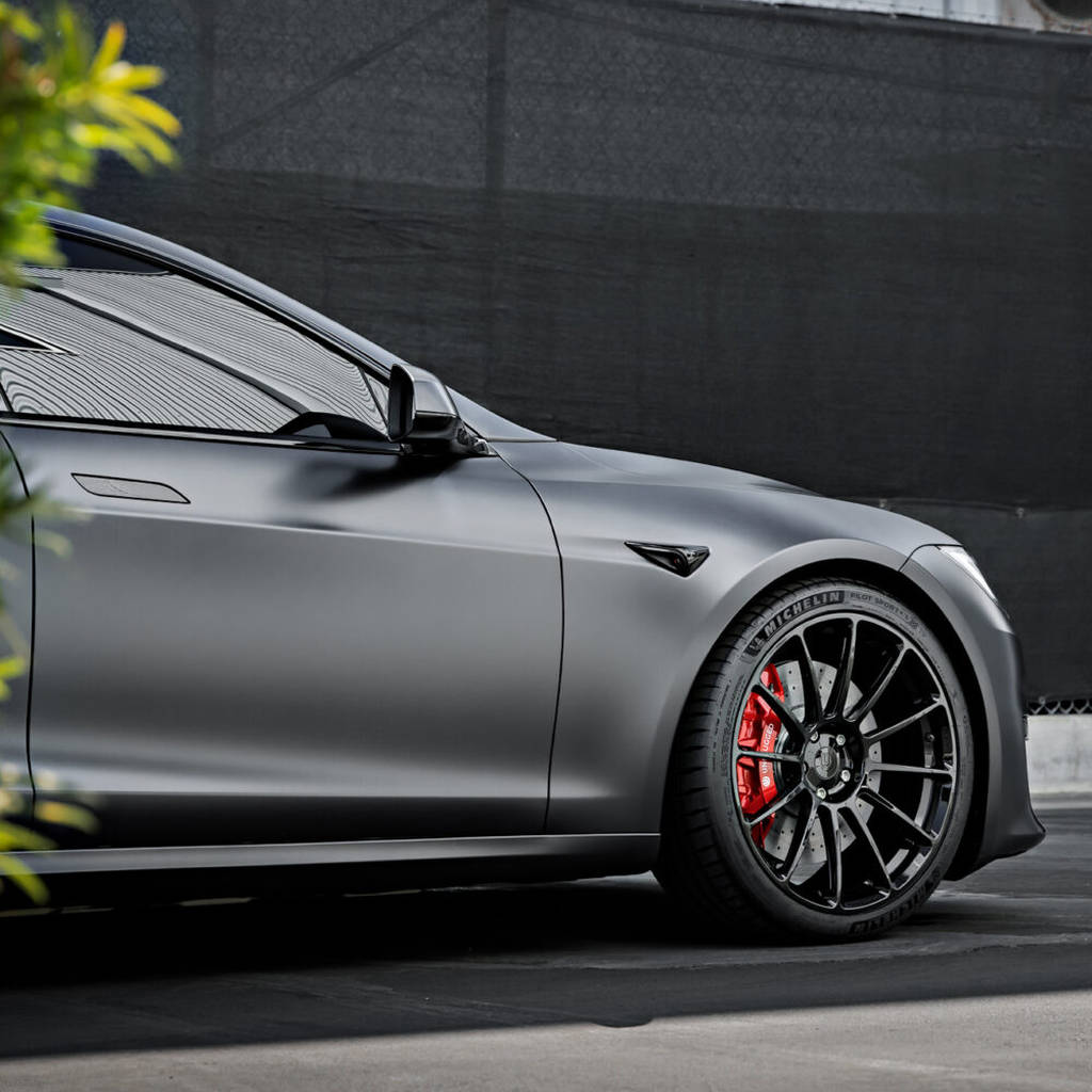 UNPLUGGED PERFORMANCE UP-UP03-DBL-001 Single Wheel UP-03, Forged, 19x11+31 - 5x120 /5x114.3 Double Drill, Gloss Black for TESLA Model S 2021 Photo-7