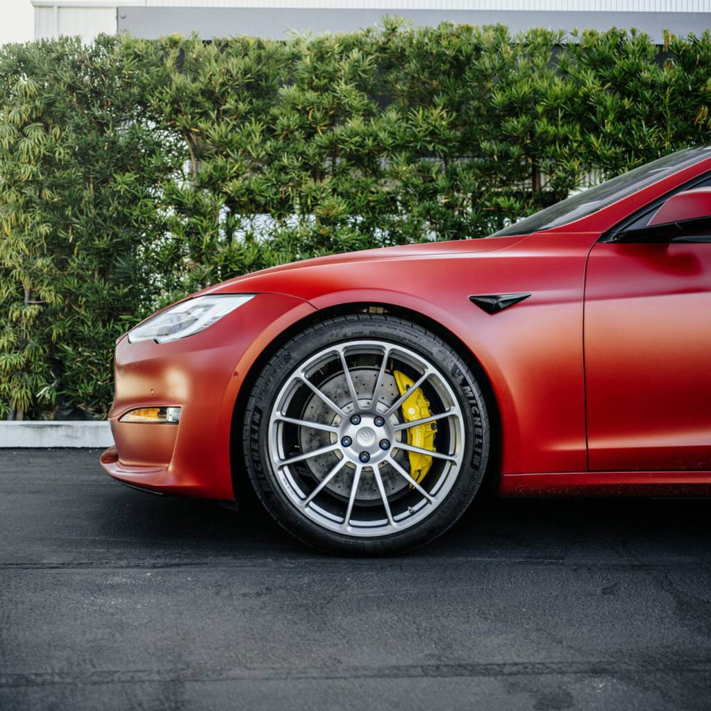 UNPLUGGED PERFORMANCE UP-UP03-DBL-002 Single Wheel UP-03, Forged, 19x11+31 - 5x120 /5x114.3 Double Drill, Satin Black for TESLA Model S 2021 Photo-5