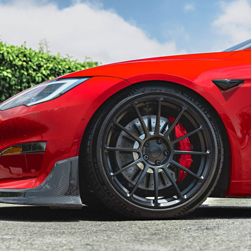 UNPLUGGED PERFORMANCE UP-UP03-DBL-002 Single Wheel UP-03, Forged, 19x11+31 - 5x120 /5x114.3 Double Drill, Satin Black for TESLA Model S 2021 Photo-6