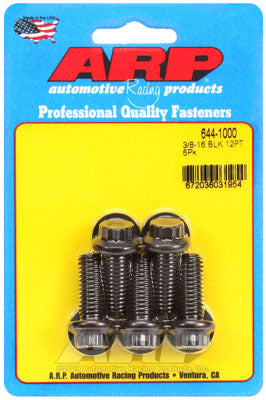 ARP 644-1000 SAE Bolt Kit 3/8-16 x 1.000 12pt 7/16 wrenching black oxide bolts Photo-0