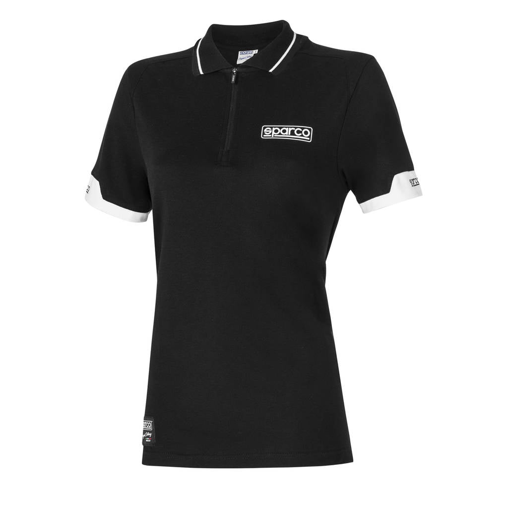 SPARCO 013036LNR2M Polo zip lady black M Photo-0