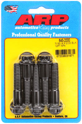 ARP 645-2000 SAE Bolt Kit 7/16-14 X 2.000 12pt 1/2 wrenching black oxide bolts Photo-0