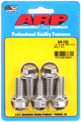 ARP 646-1000 SAE Bolt Kit 1/2-13 X 1.000 hex SS bolts Photo-0