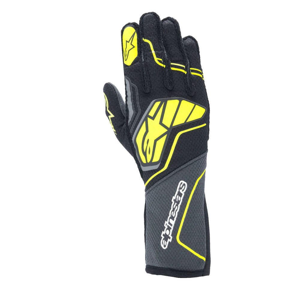 ALPINESTARS 3550224_9151_M Tech-1 zx v4 gloves FIA/SFI - Tar gray black yellow fluo, Size M Photo-0