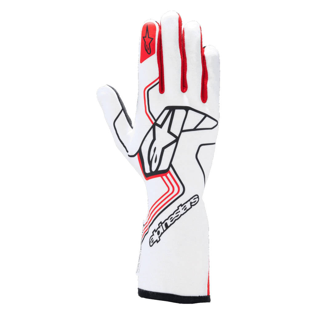 ALPINESTARS 3552024_23_L Tech-1 race v4 gloves FIA/SFI - white red, Size L Photo-0