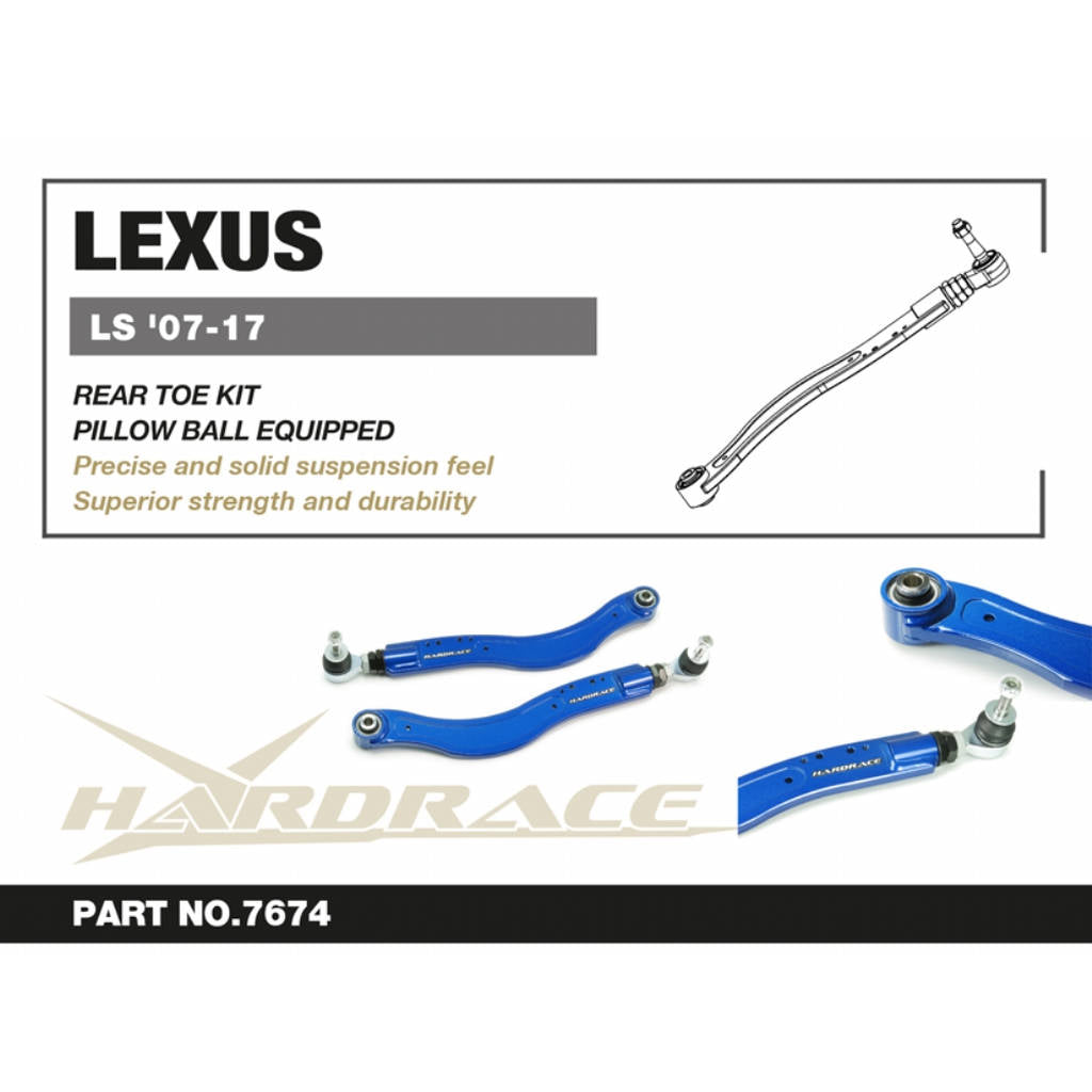 HARDRACE 7674 Rear Toe Kit (Pillow Ball) - 2PCS / SET for LEXUS LS460 / 600H '07-17 Photo-1