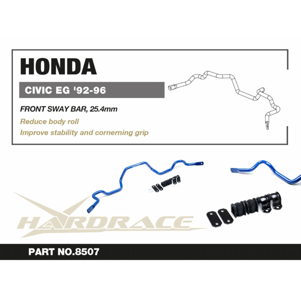 HARDRACE 8507 Front Sway Bar, 25.4mm - 7PCS / SET for HONDA CIVIC EG '92-96 Photo-2
