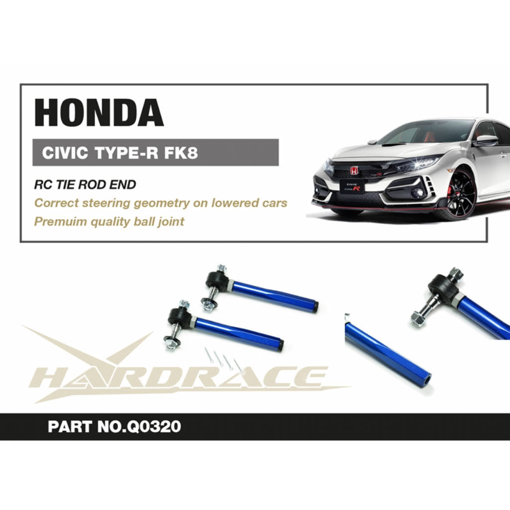 HARDRACE Q0320 RC Tie Rod EndS - 2PCS / SET for HONDA CIVIC FK8 TYPE-R 17- Photo-1
